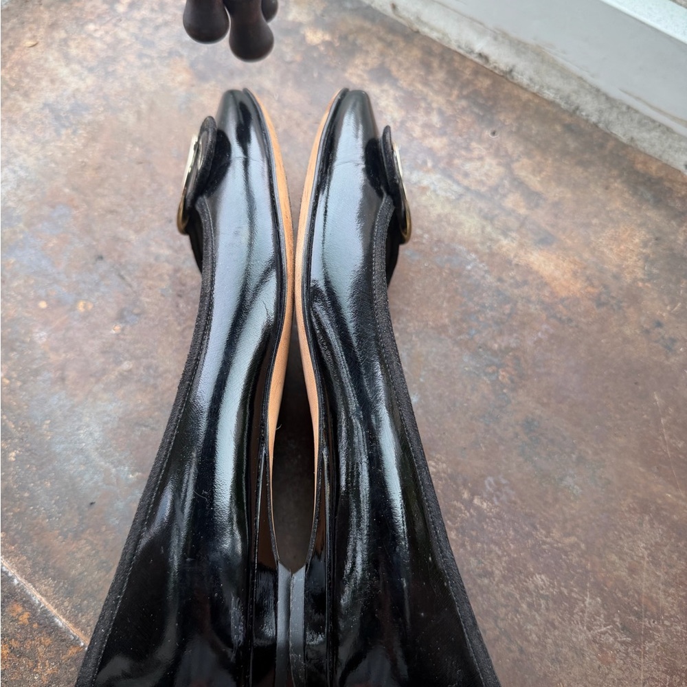 Jimmy Choo Nevada Black Patent Leather Flats with Gold Buckle (Early 00s) - Picture 5 of 5